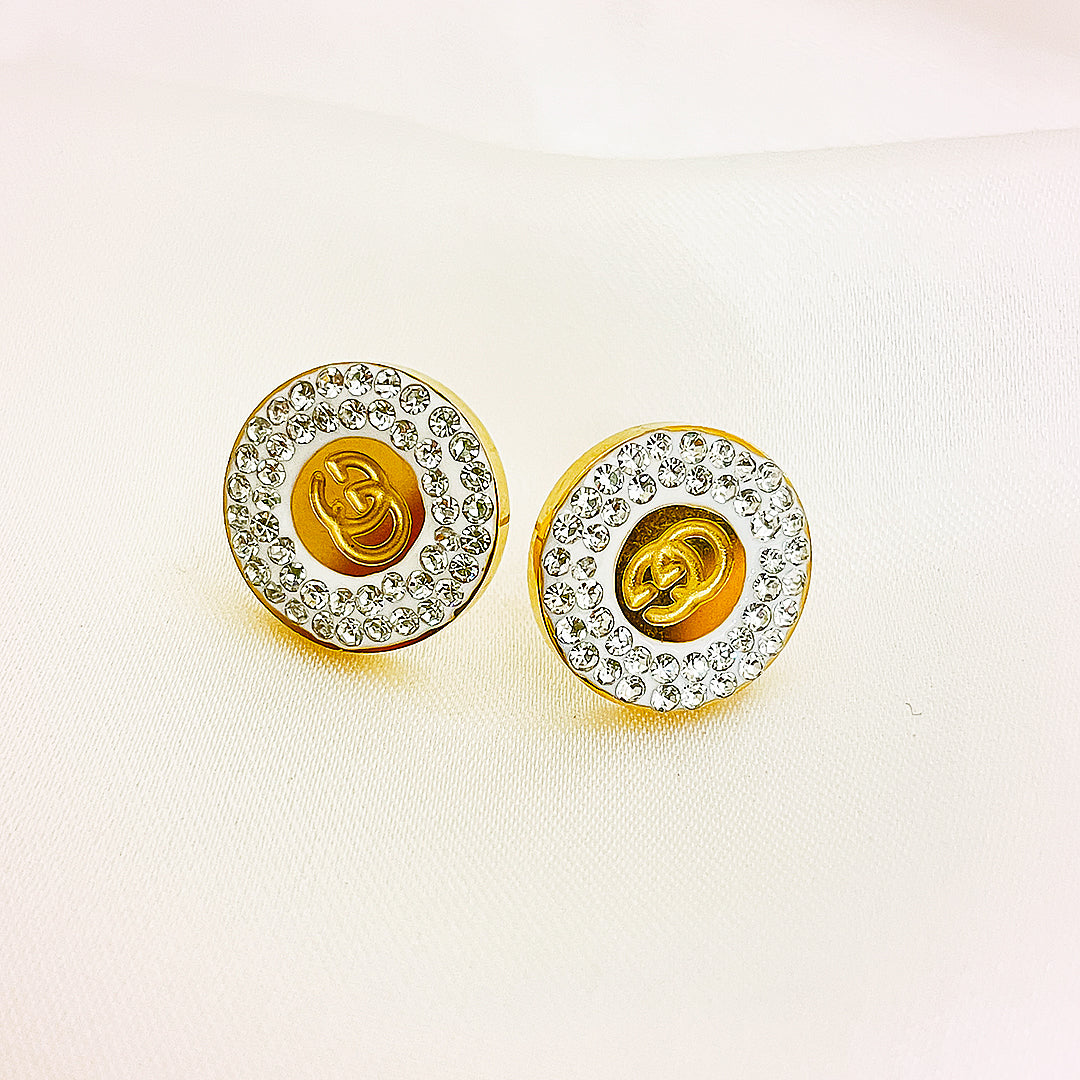 Evangeline Stainless Steel Studs – 18K Gold Plated