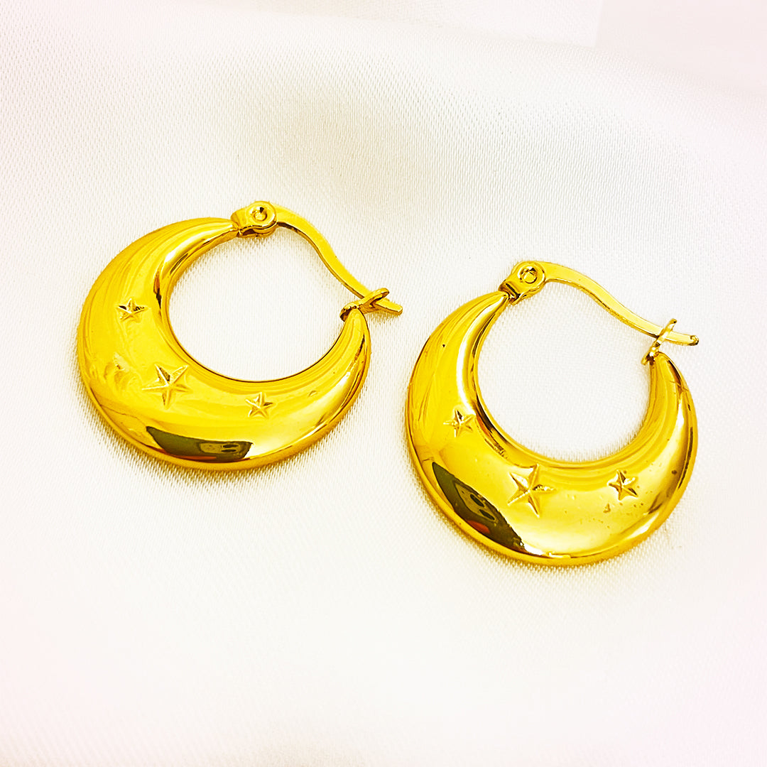 Lunara Crescent Stainless Steel Bali – 18K Gold Plated