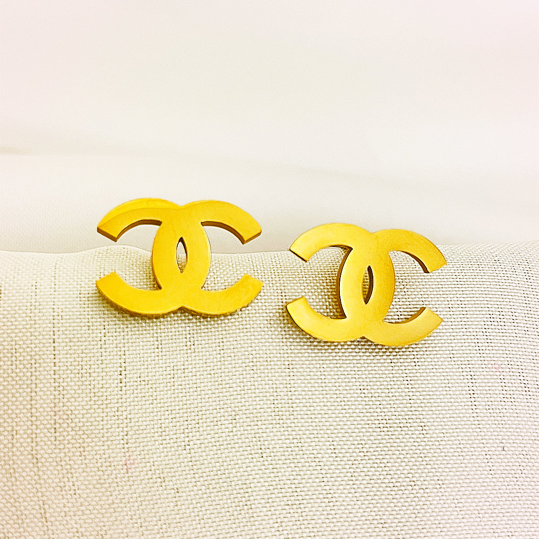 Clarielle Stainless Steel Studs – 18K Gold Plated