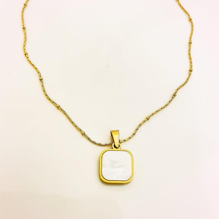 Leontine Pendant Dual Sided Stainless Steel Necklace – 18K Gold Plated