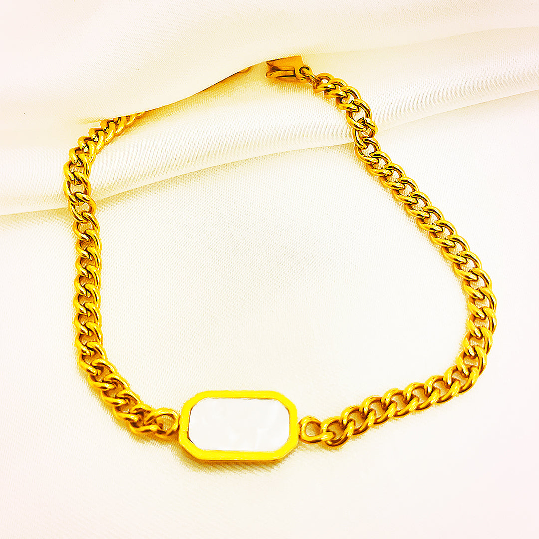 Isabetta Rectangular Inlay Chain Bracelet