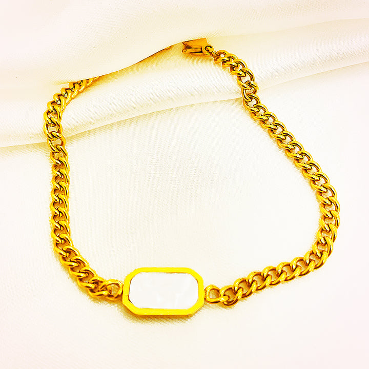 Isabetta Rectangular Inlay Chain Bracelet