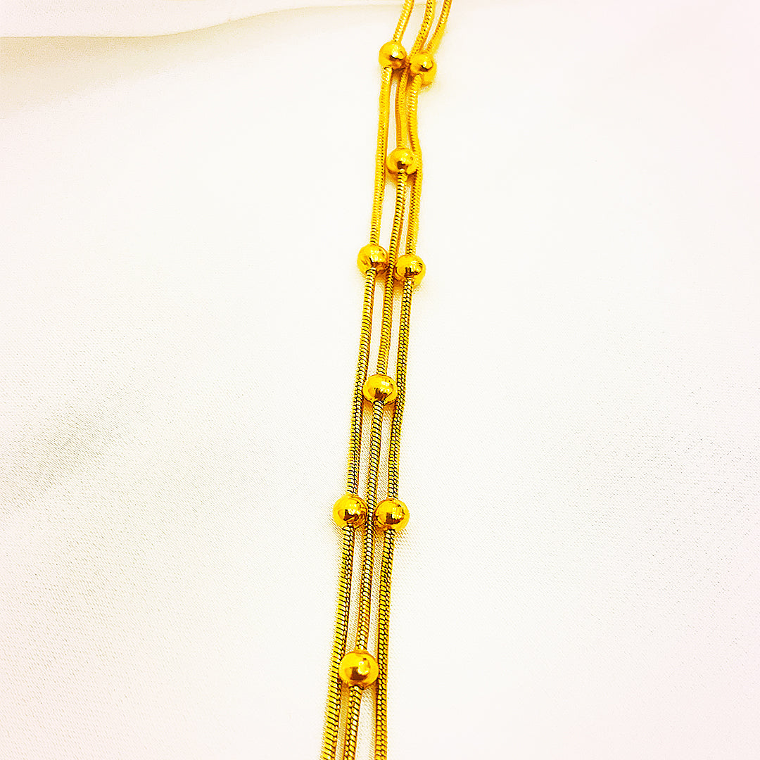Avelina Multi-Strand Ball Accent Stainless Steel Bracelet – 18K Gold Plated