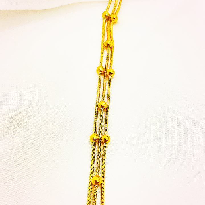 Avelina Multi-Strand Ball Accent Stainless Steel Bracelet – 18K Gold Plated