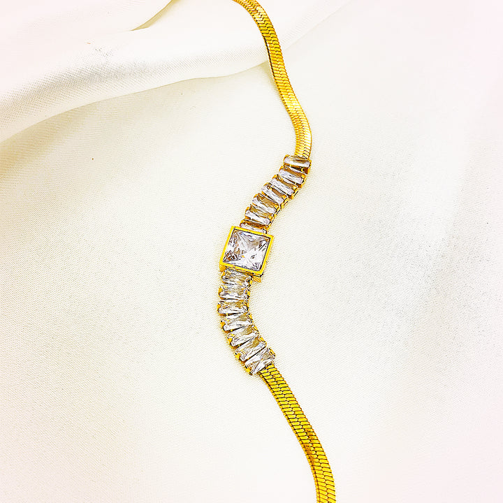 Selene Emerald-Cut Green/Transparent Stone & Crystal Accent Bracelet