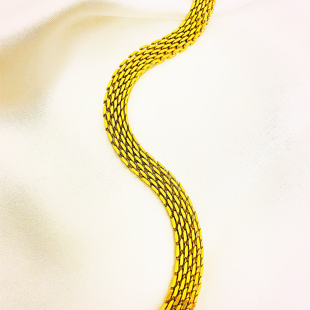 Elowyn Woven Mesh Stainless Steel Bracelet – 18K Gold Plated