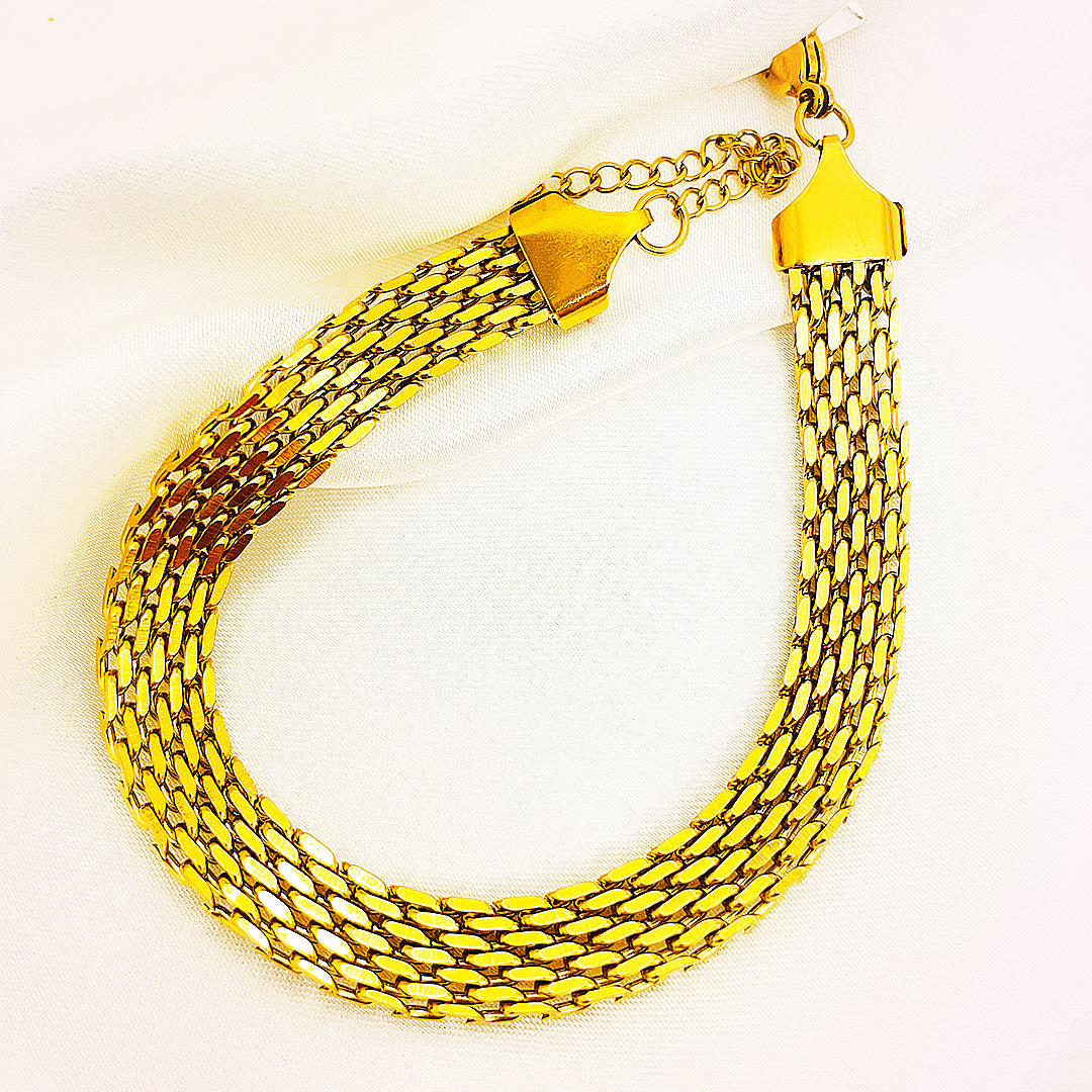 Elowyn Woven Mesh Stainless Steel Bracelet – 18K Gold Plated