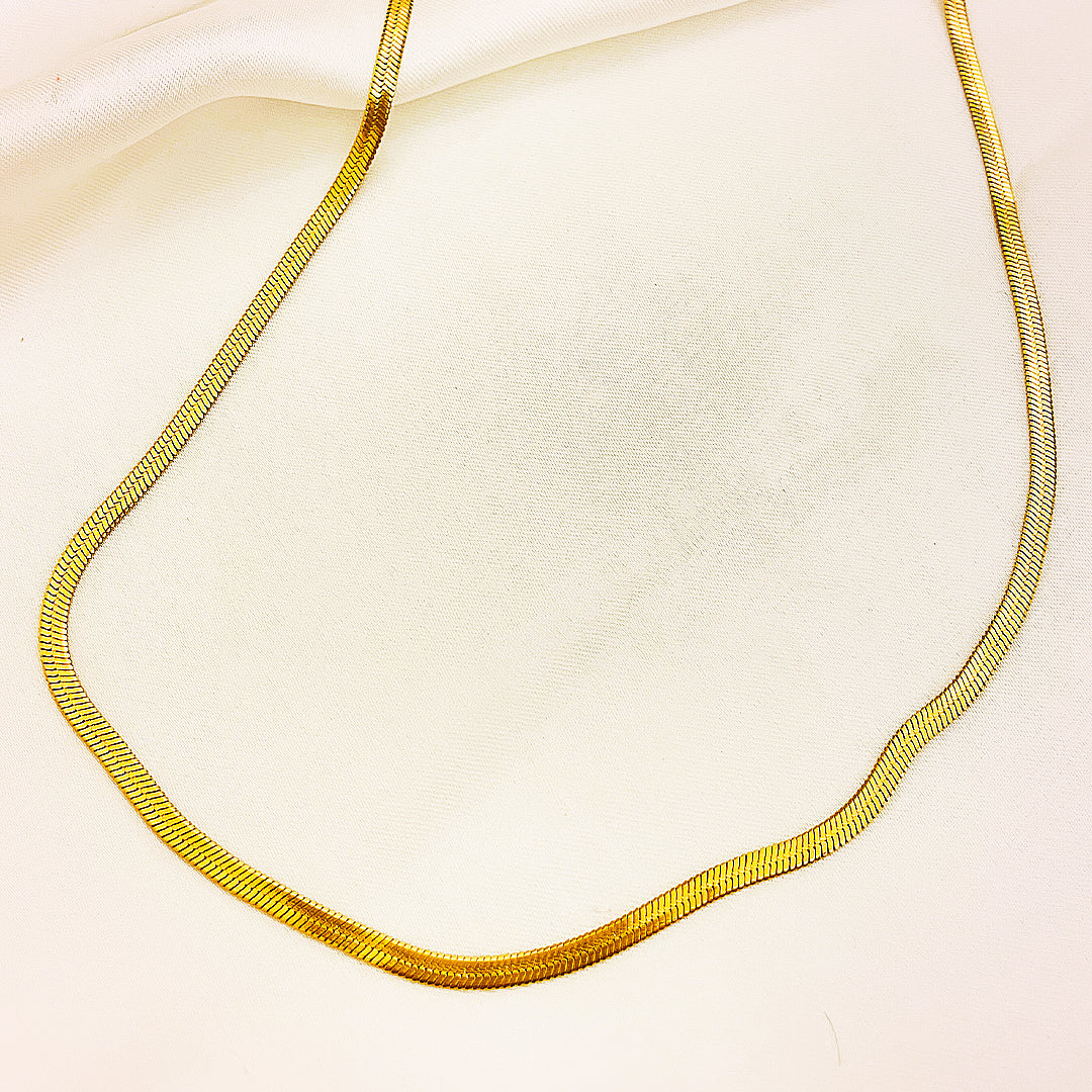 Alessia Snake Stainless Steel Necklace – 18K Gold Plated
