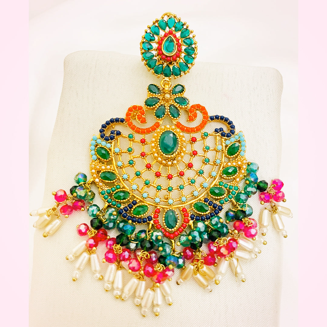 Gulbahar Noratan Earrings & Bindiya CZ Set