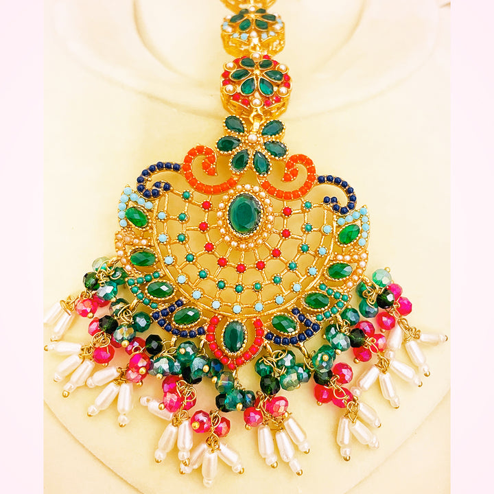 Gulbahar Noratan Earrings & Bindiya CZ Set