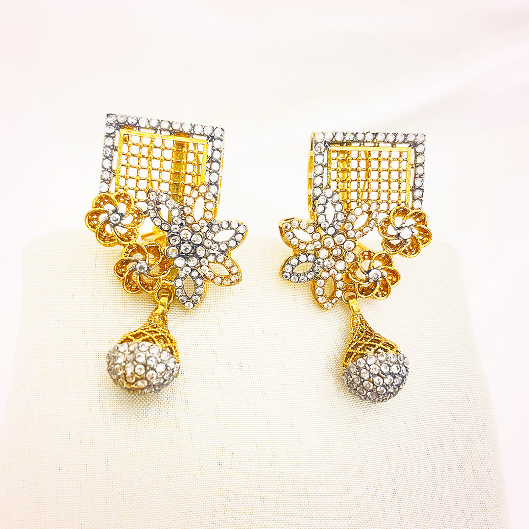 Nazia Floral Drop AD Earrings