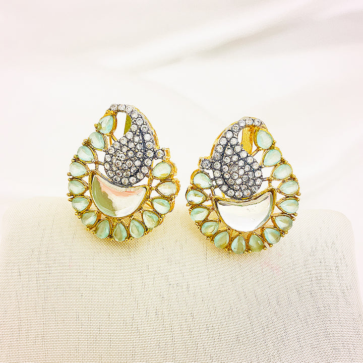 Mahnoor Paisley-Style Kundan Earrings