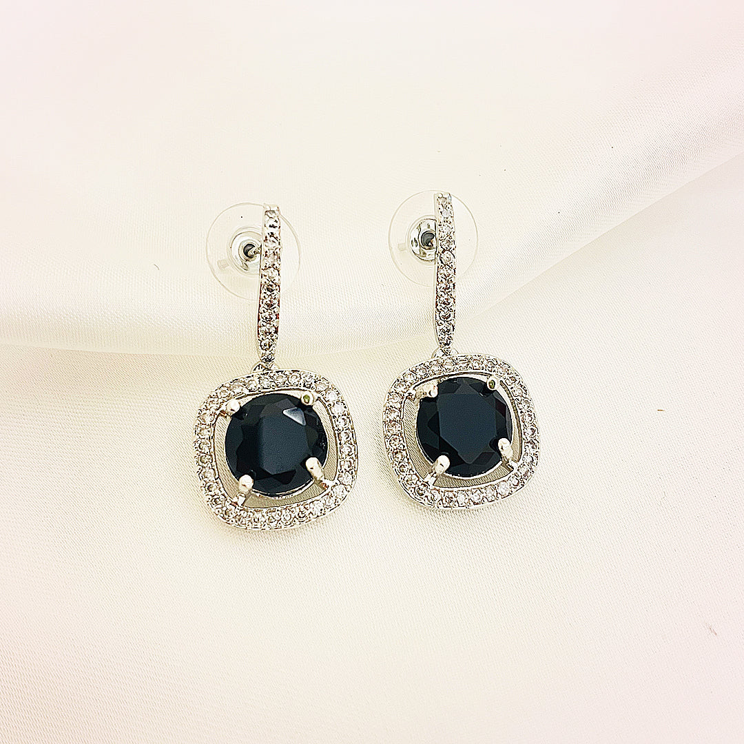 Vionette Cushion-Cut CZ Halo Drop Earrings