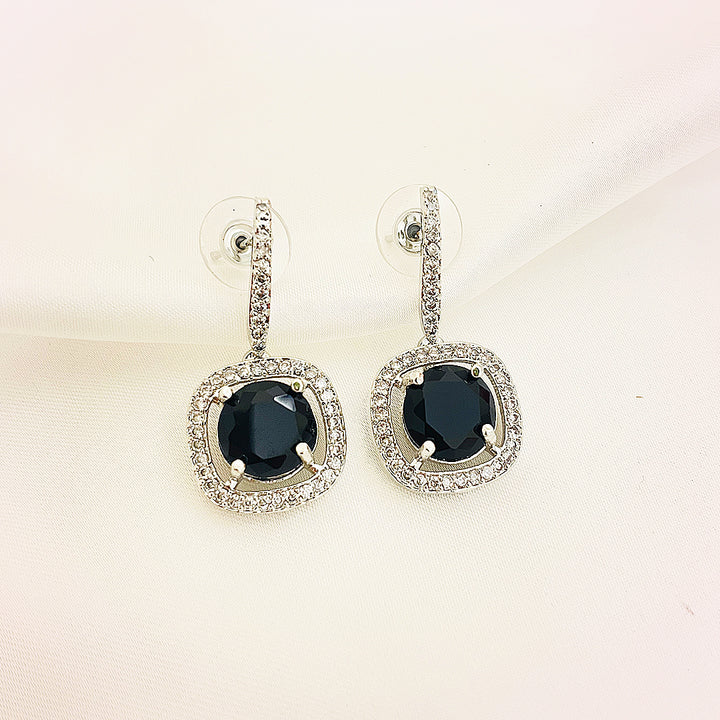 Vionette Cushion-Cut CZ Halo Drop Earrings
