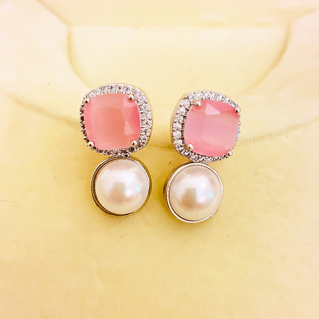 Clarielle CZ Pearl Drop Earrings