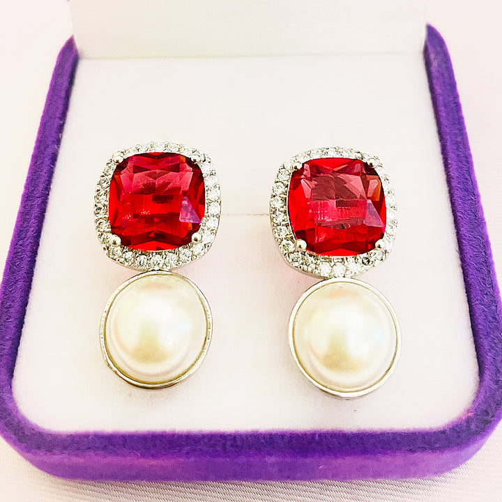Clarielle CZ Pearl Drop Earrings