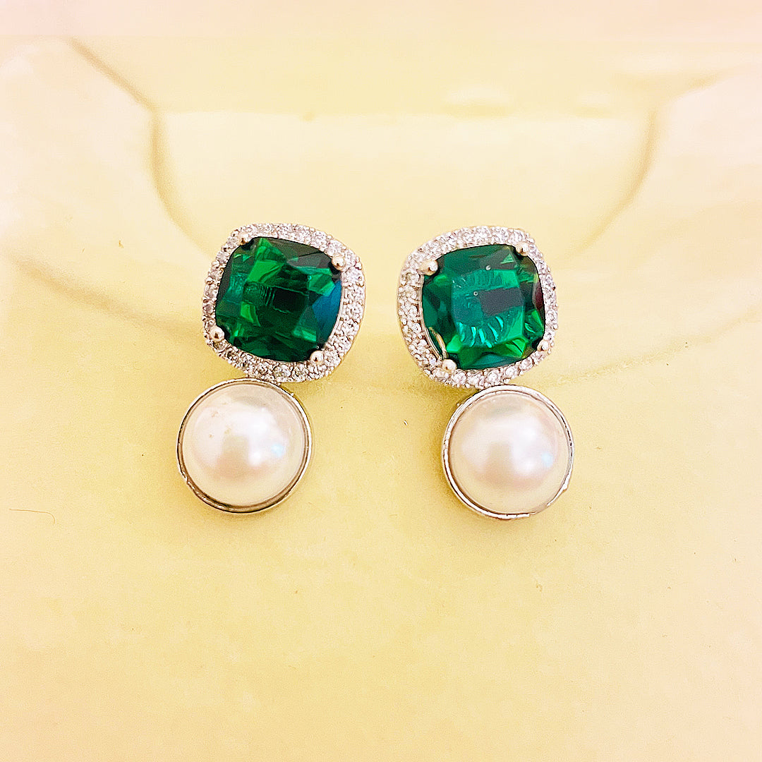 Clarielle CZ Pearl Drop Earrings