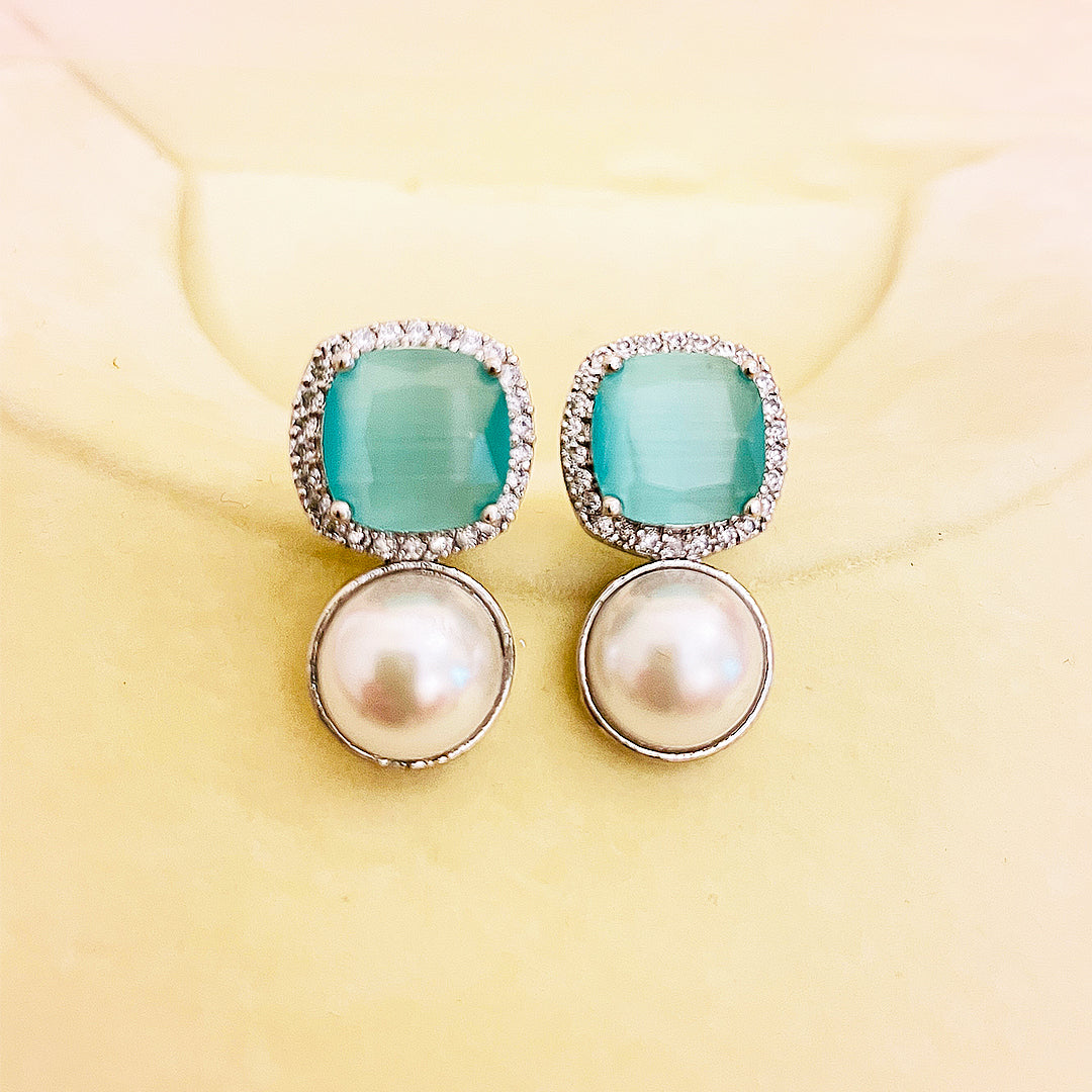 Clarielle CZ Pearl Drop Earrings