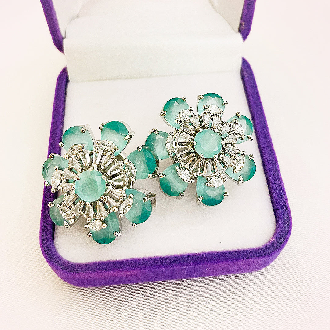 Taviana Studs - Floral Halo Elegance
