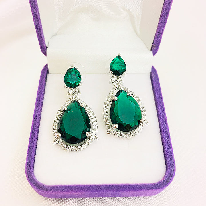 Elara Teardrop CZ  Halo Earrings