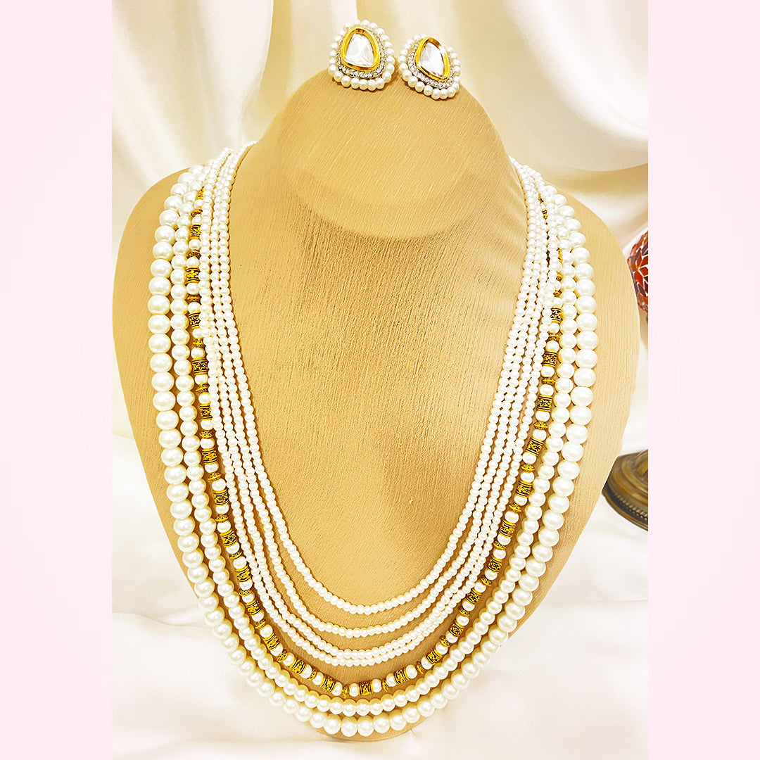 Mahnoor Mala With Polki Style Studs
