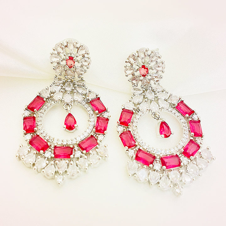 Isebella Baguette Cut CZ Chandbali Earrings