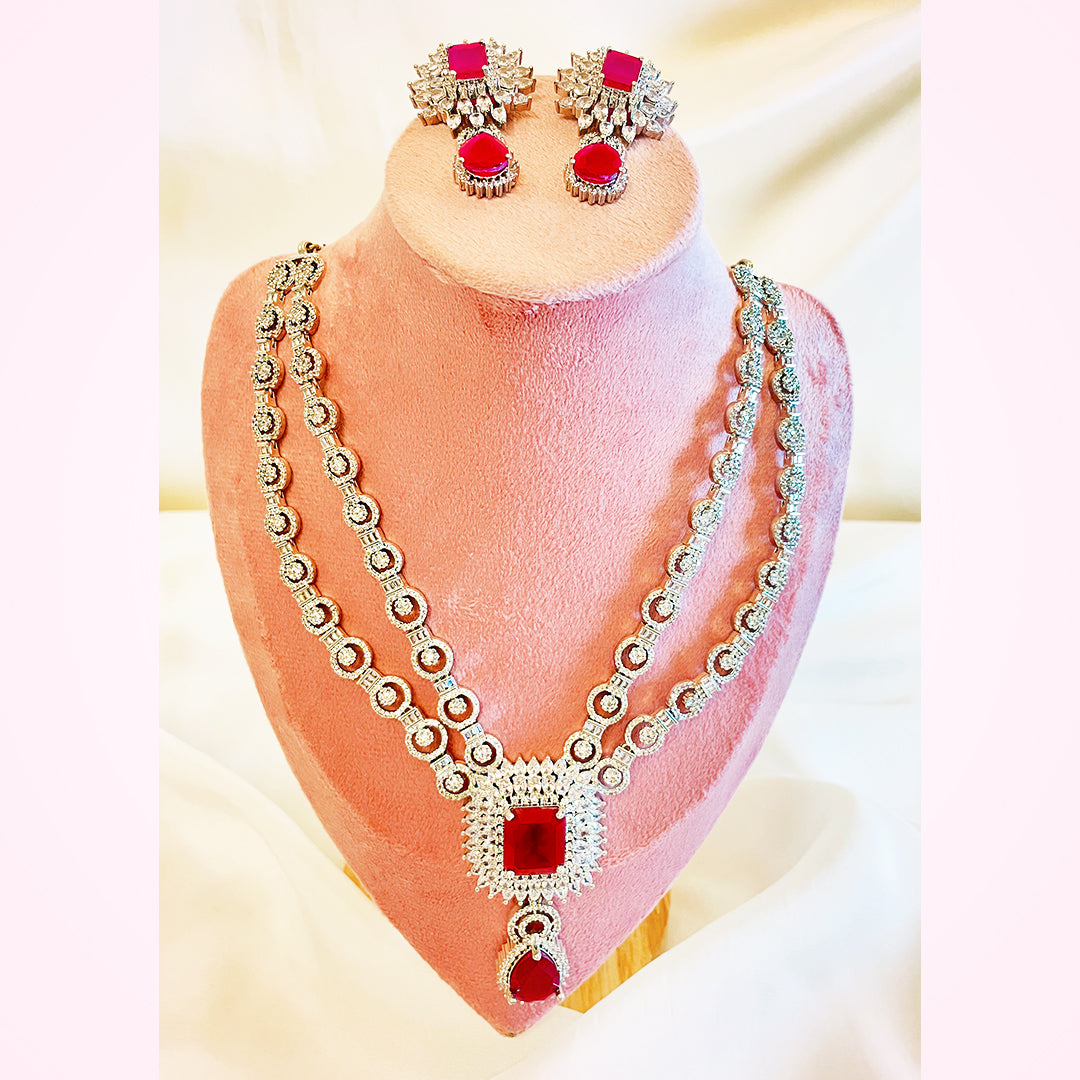 Hannah Regal Square-Cut Necklace Set With Bindiya