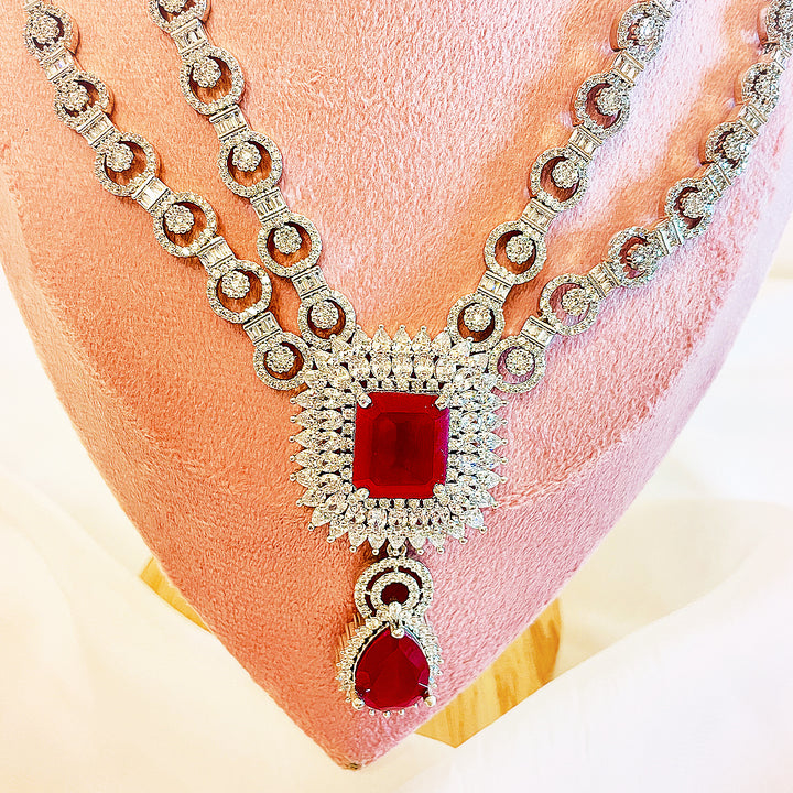 Hannah Regal Square-Cut Necklace Set With Bindiya