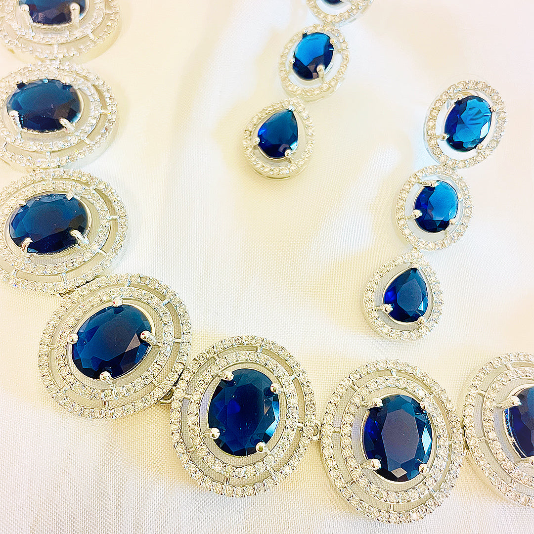 Nebula Radiant CZ Statement Necklace Set With Bindiya