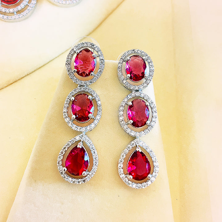 Nebula Radiant CZ Statement Necklace Set With Bindiya