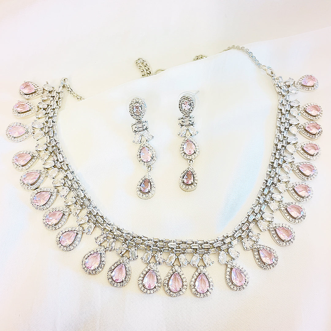 Amelia Teardrop CZ Necklace & Earrings Set