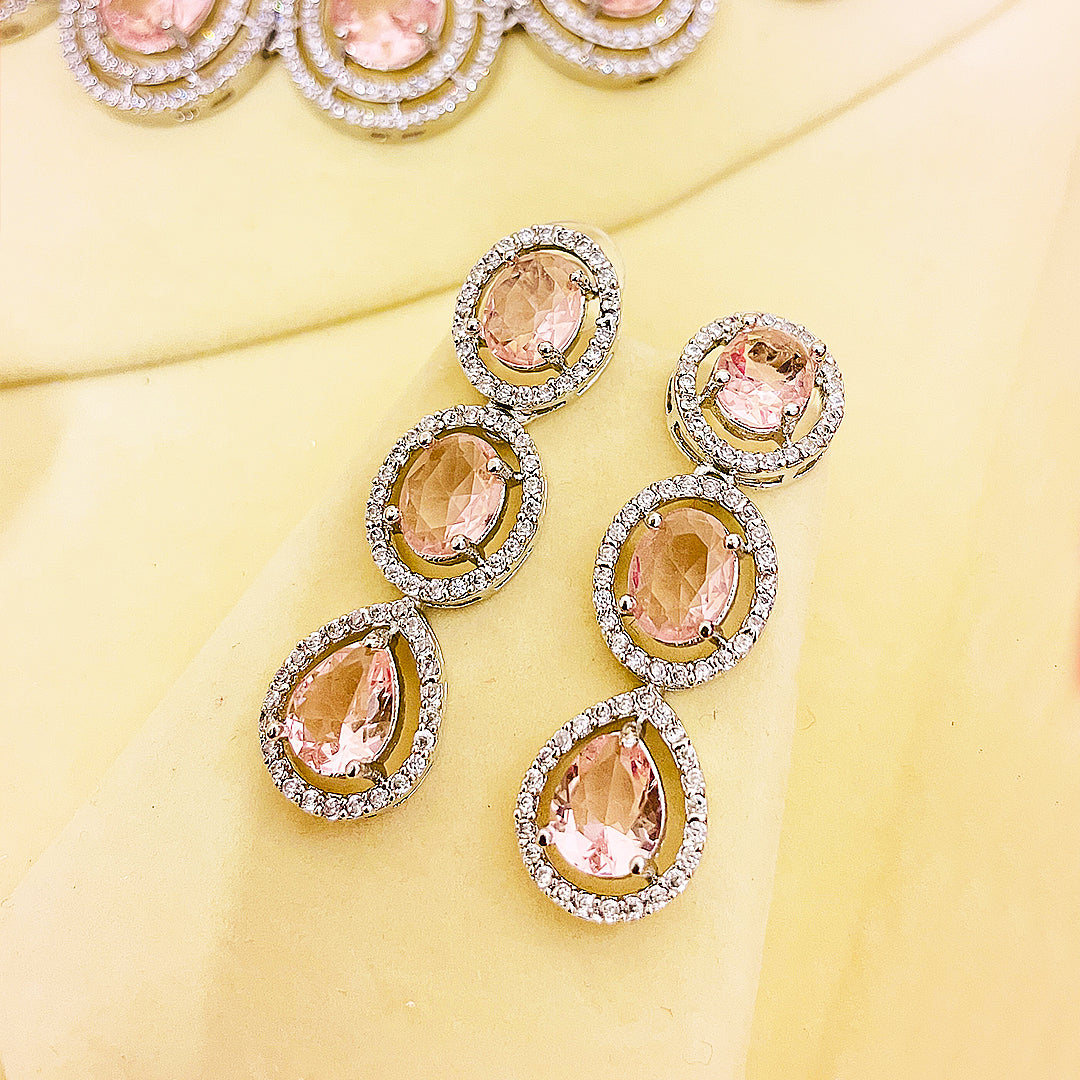 Nebula Radiant CZ Statement Necklace Set With Bindiya