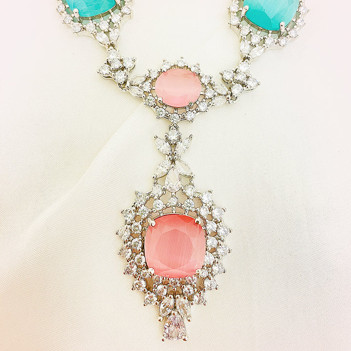 Candy Dual-Tone Necklace Set With Earrings & Bindiya