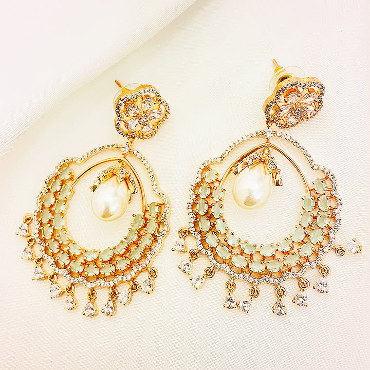 Selestine Pearl Bloom CZ Earrings