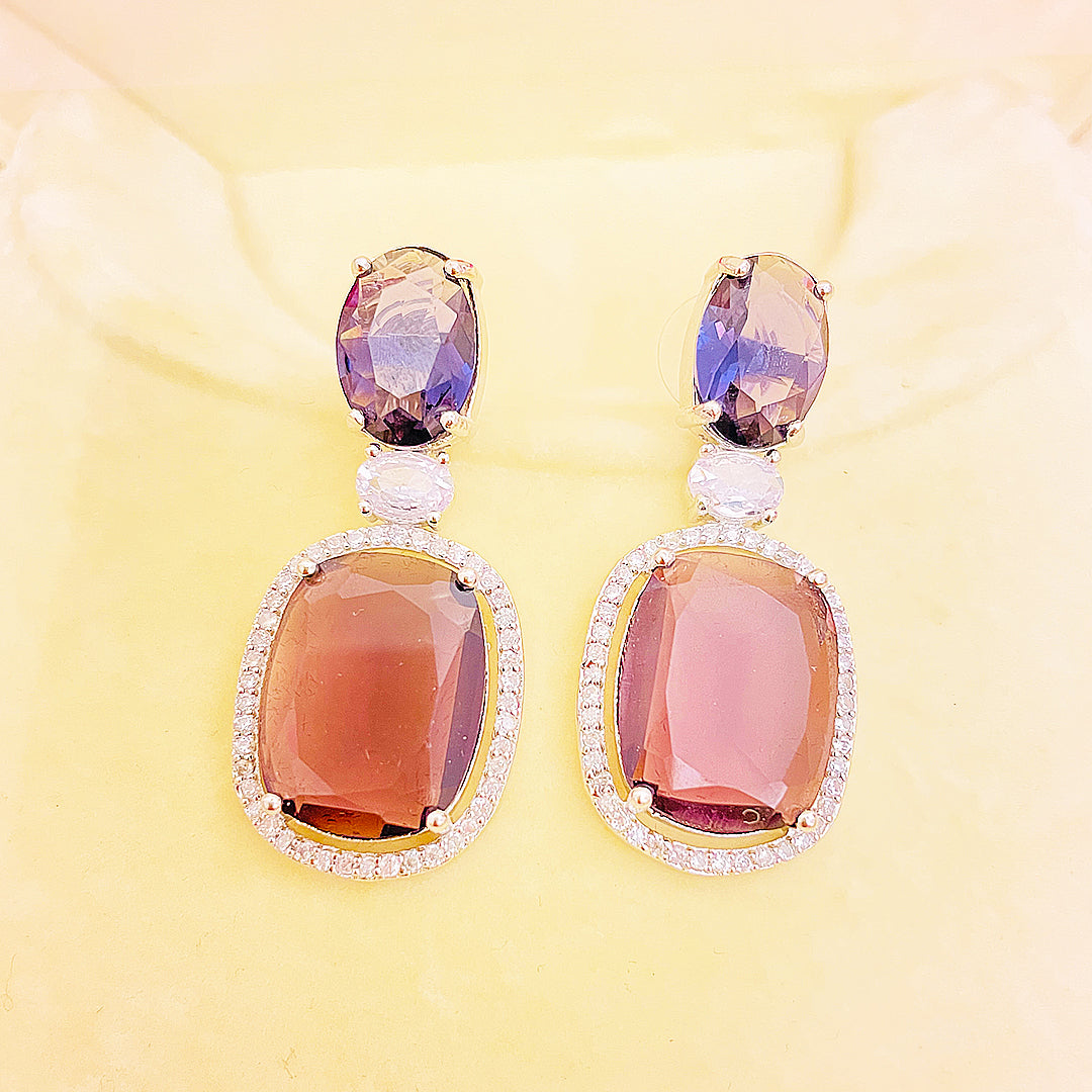 Emiliana Cushion Cut CZ Halo Drop Earrings