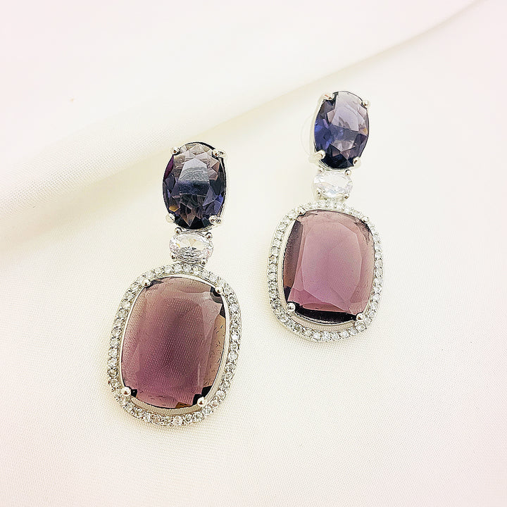 Emiliana Cushion Cut CZ Halo Drop Earrings