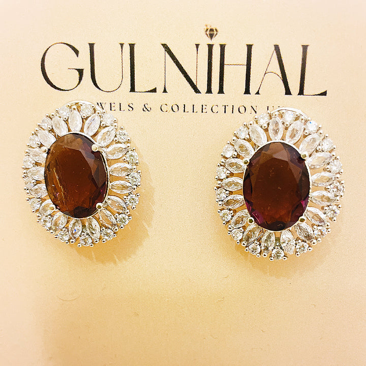 Elaria Oval Halo AD Studs