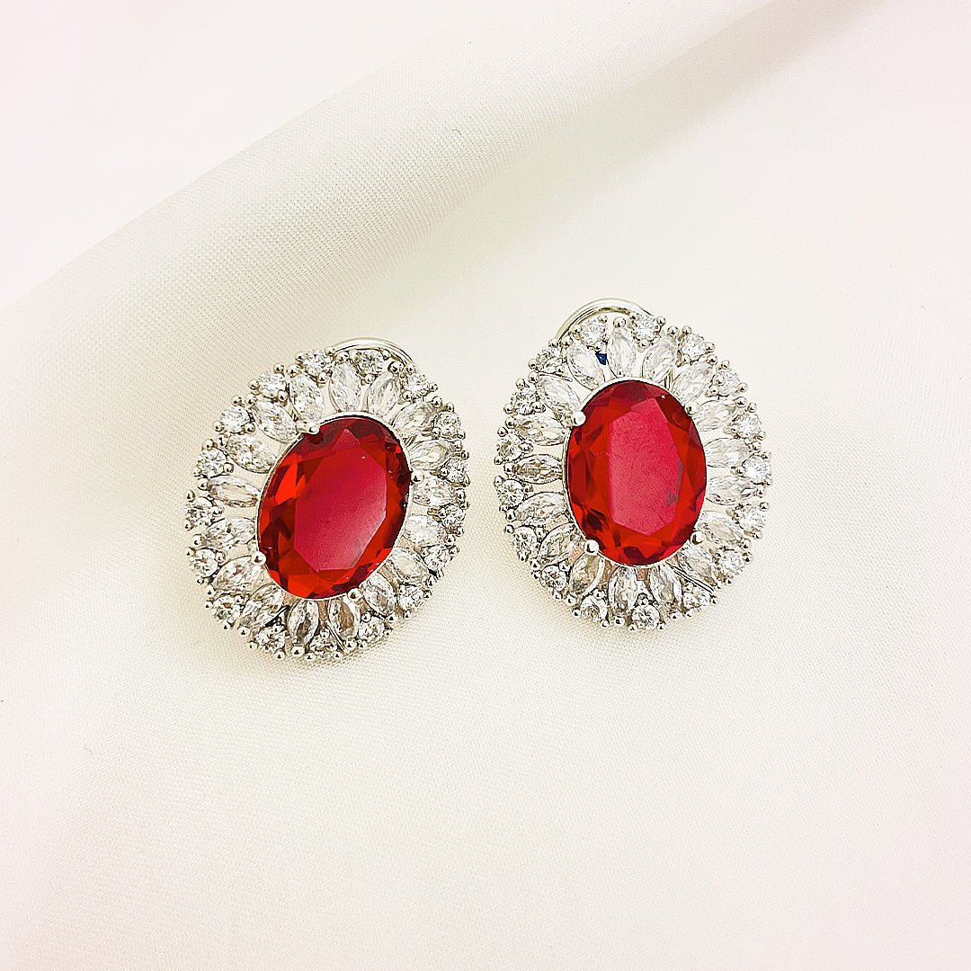Elaria Oval Halo AD Studs