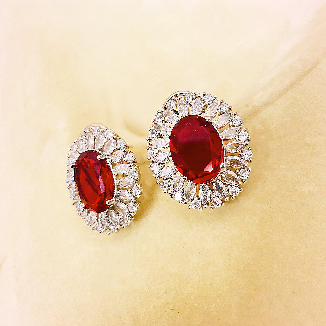 Elaria Oval Halo AD Studs