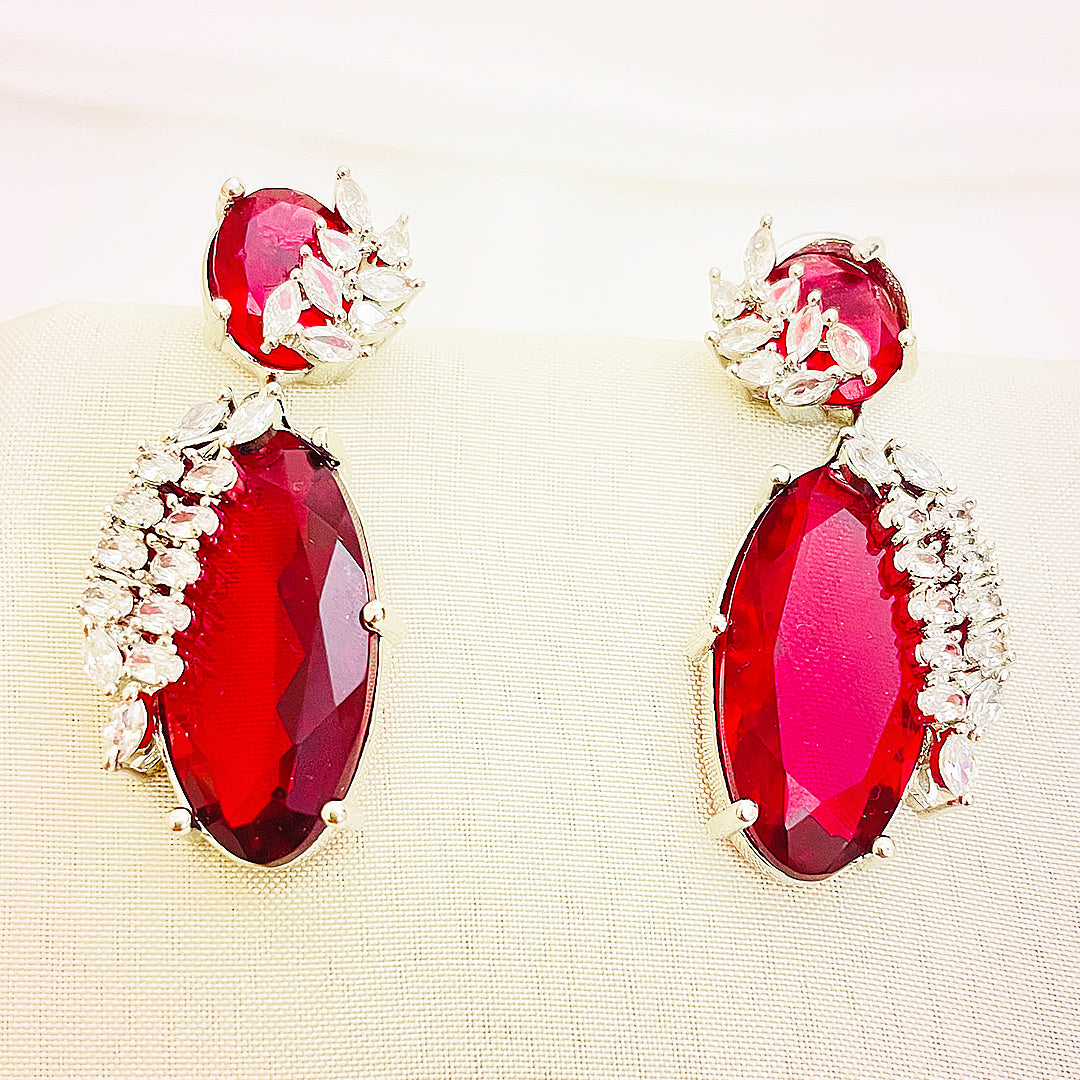 Elowen Oval Drop CZ Earrings