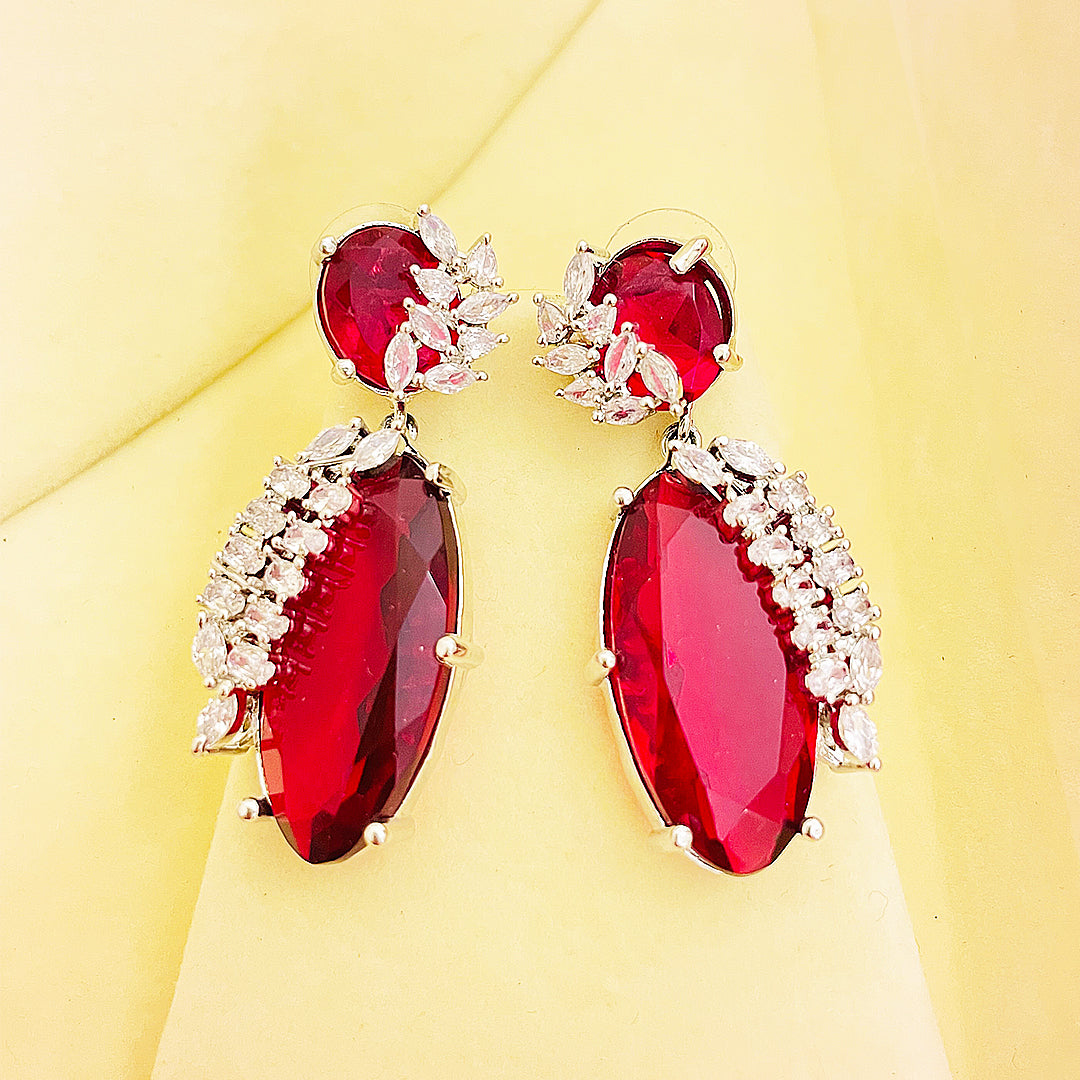 Elowen Oval Drop CZ Earrings