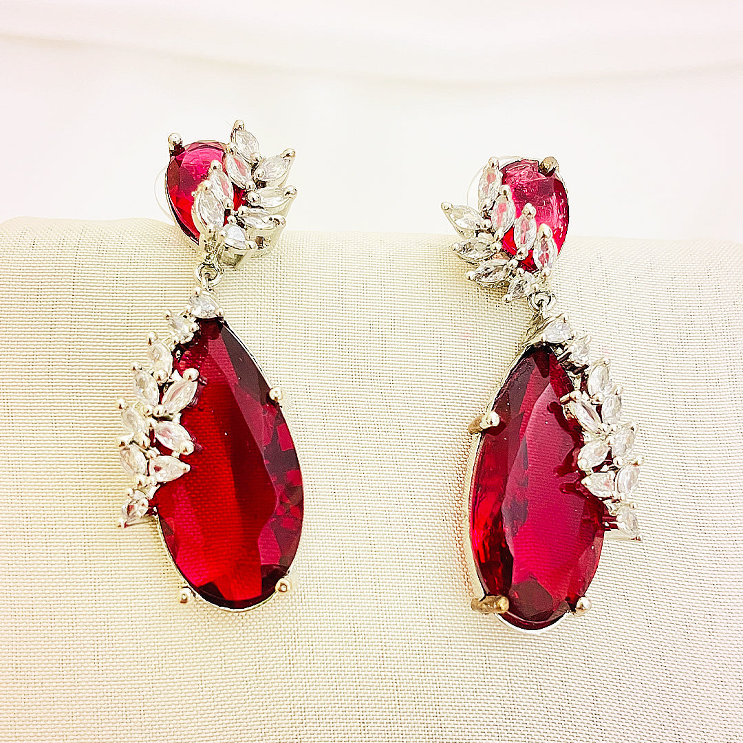 Clarissa Oval Cut CZ Statement Earrings