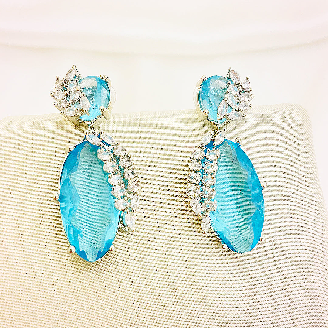 Elowen Oval Drop CZ Earrings