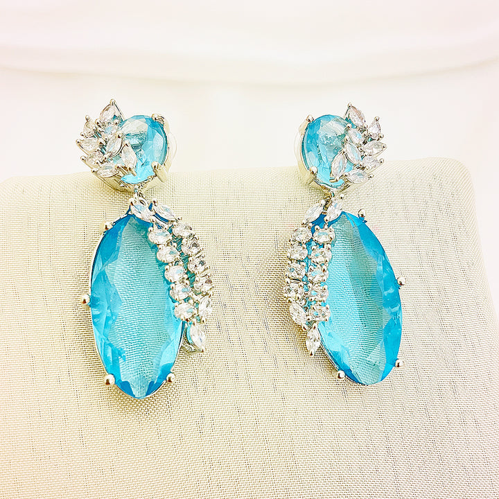Elowen Oval Drop CZ Earrings