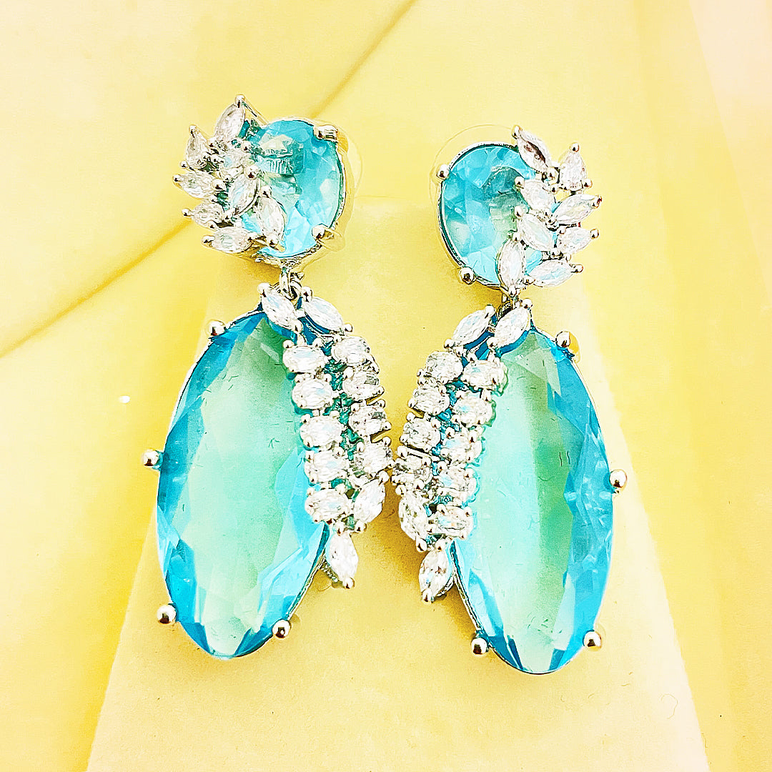 Elowen Oval Drop CZ Earrings