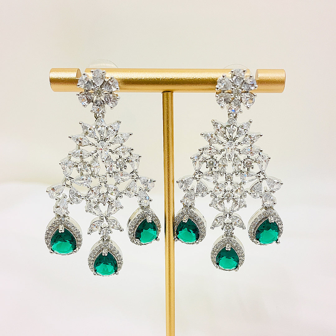 Fiona Cascading Teardrop Necklace Set With Bindiya