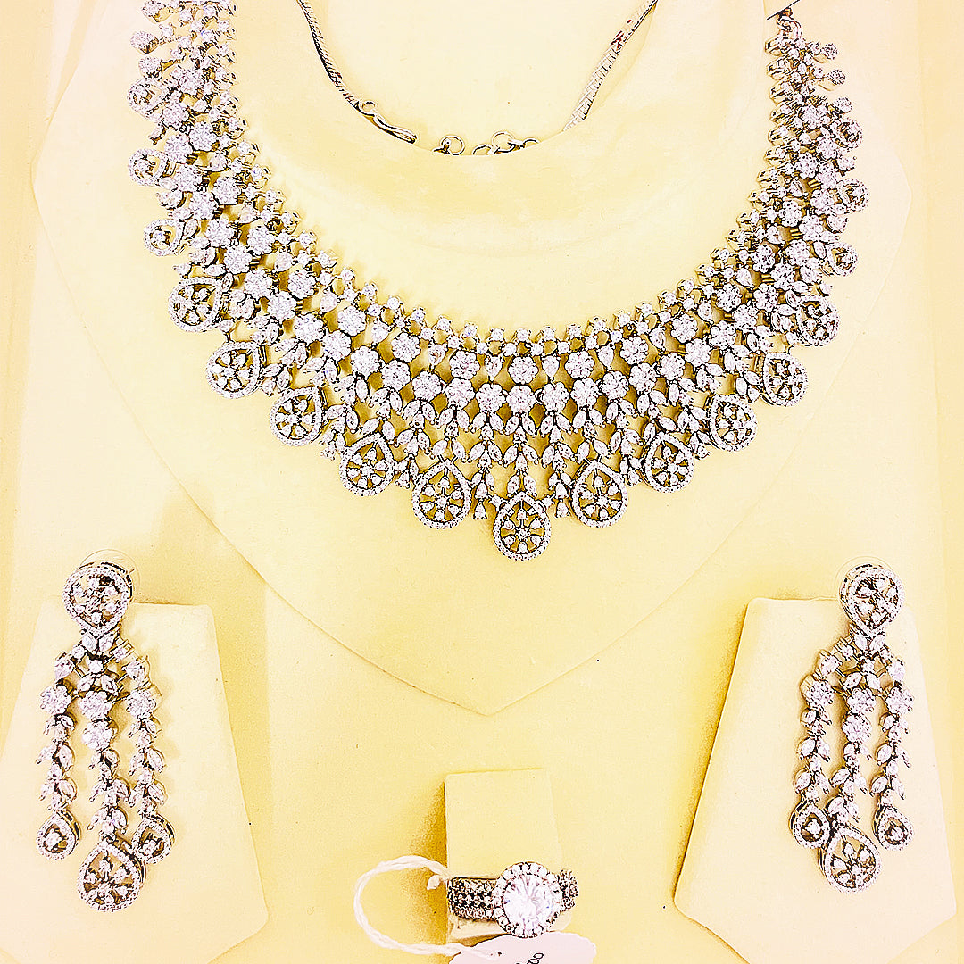 Leona Cascading Chandelier Necklace Set With Bindiya