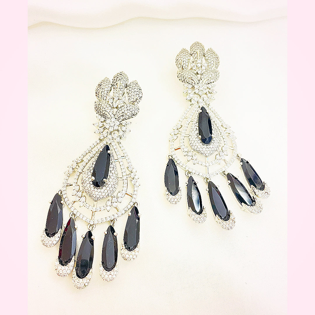 Coralie Tiered Chandelier CZ Earrings