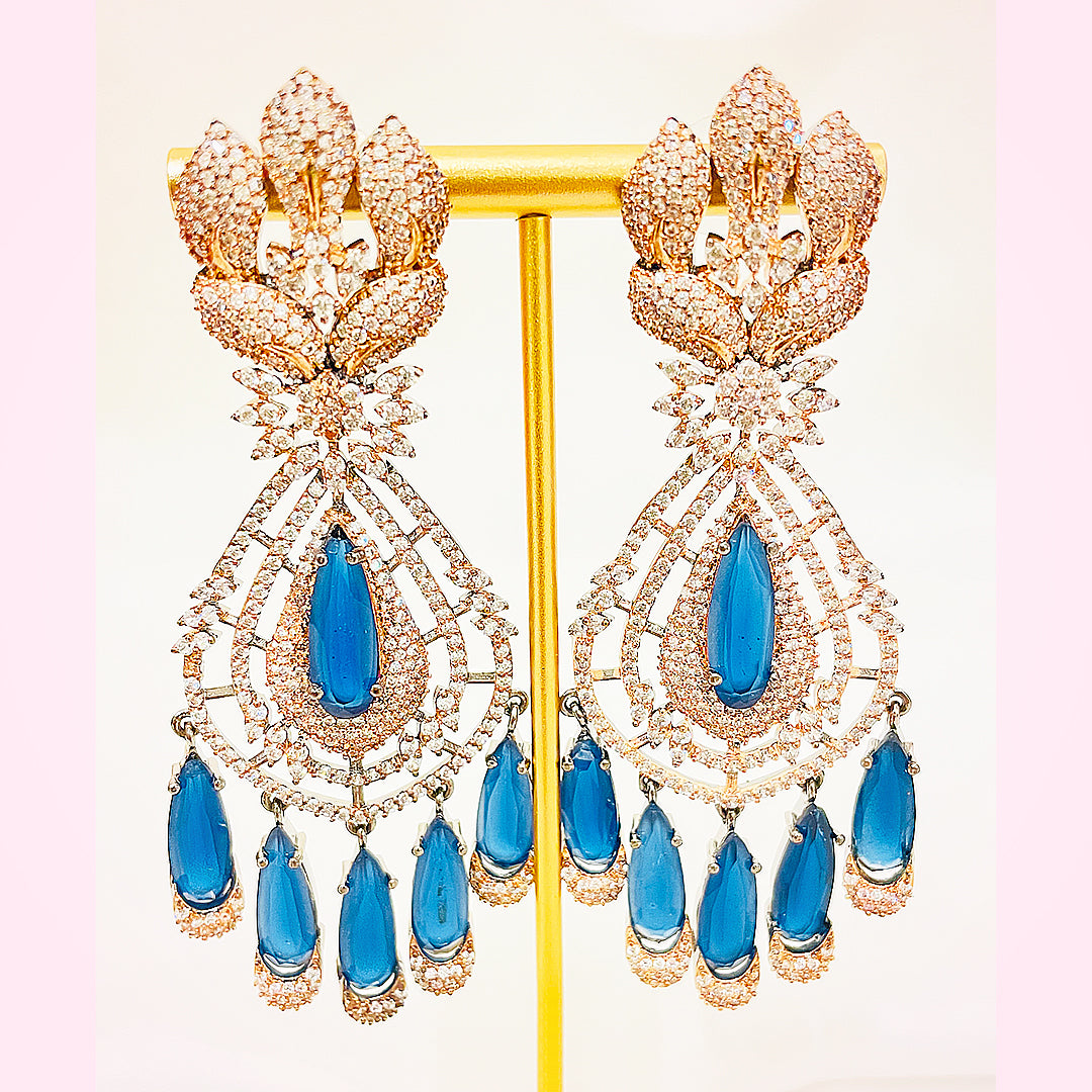 Coralie Tiered Chandelier CZ Earrings