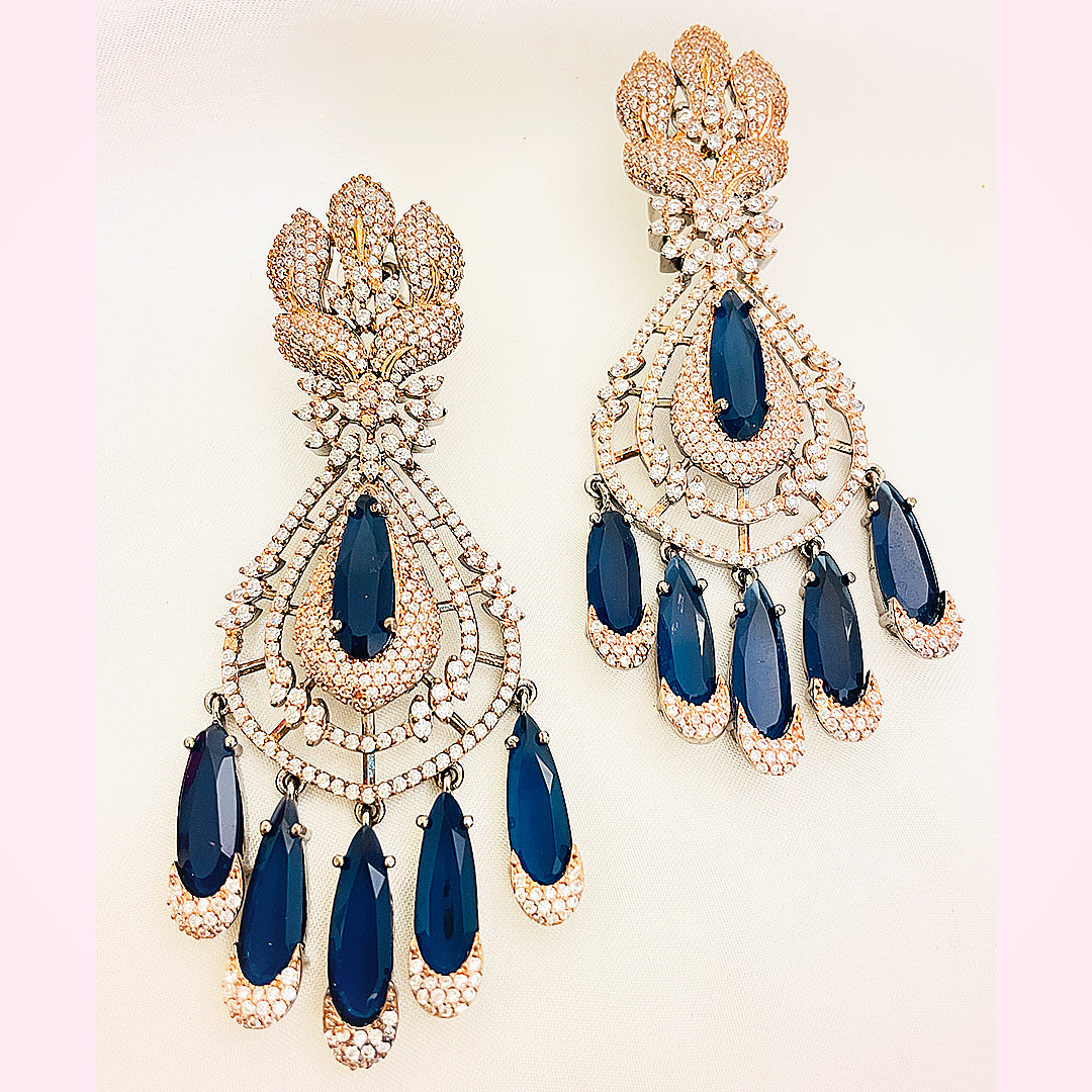 Coralie Tiered Chandelier CZ Earrings